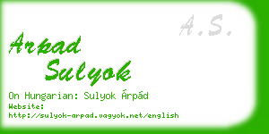 arpad sulyok business card